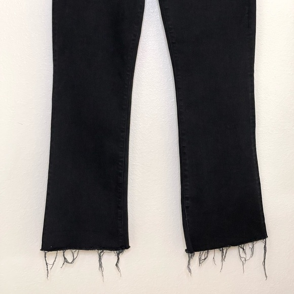 Mother The Hustler Ankle Fray Jean High Waist Flare Raw Hem Not Guilty Black 27 - Picture 8 of 16